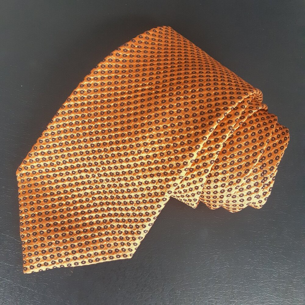 Guy Laroche Diffusion Vivid Orange 4" Wide Men's Silk Necktie